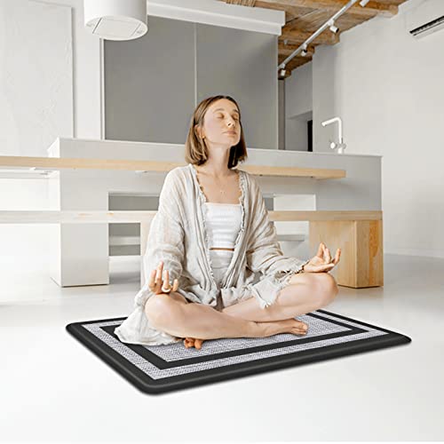 Mattitude Cushioned Kitchen mats,17.3"x 28",Non-Skid Waterproof Kitchen Rugs Ergonomic Comfort Standing Mat for Kitchen, Floor Home, Office, Laundry, Black