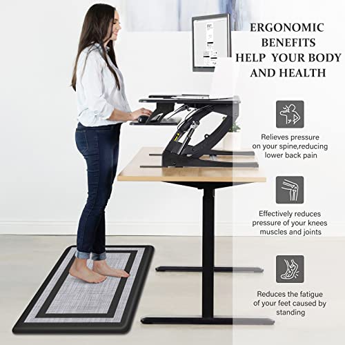 Mattitude Cushioned Kitchen mats,17.3"x 28",Non-Skid Waterproof Kitchen Rugs Ergonomic Comfort Standing Mat for Kitchen, Floor Home, Office, Laundry, Black