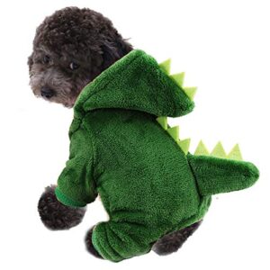 christmas pet clothes dog cat christmas costume dog hoodie coat jacket dinosaur cosplay dressing up hallowee xmas party fashion new year clothing accessories for small pet cat dog green m