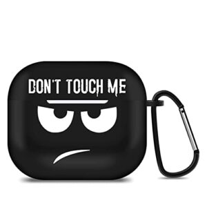 jusy compatible with airpods pro case don't touch me cool aesthetic cover with keychain cute shockproof airpod pro accessories gift for men boys