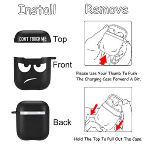 Jusy Compatible with AirPods Pro Case Don't Touch Me Cool Aesthetic Cover with Keychain Cute Shockproof AirPod Pro Accessories Gift for Men Boys