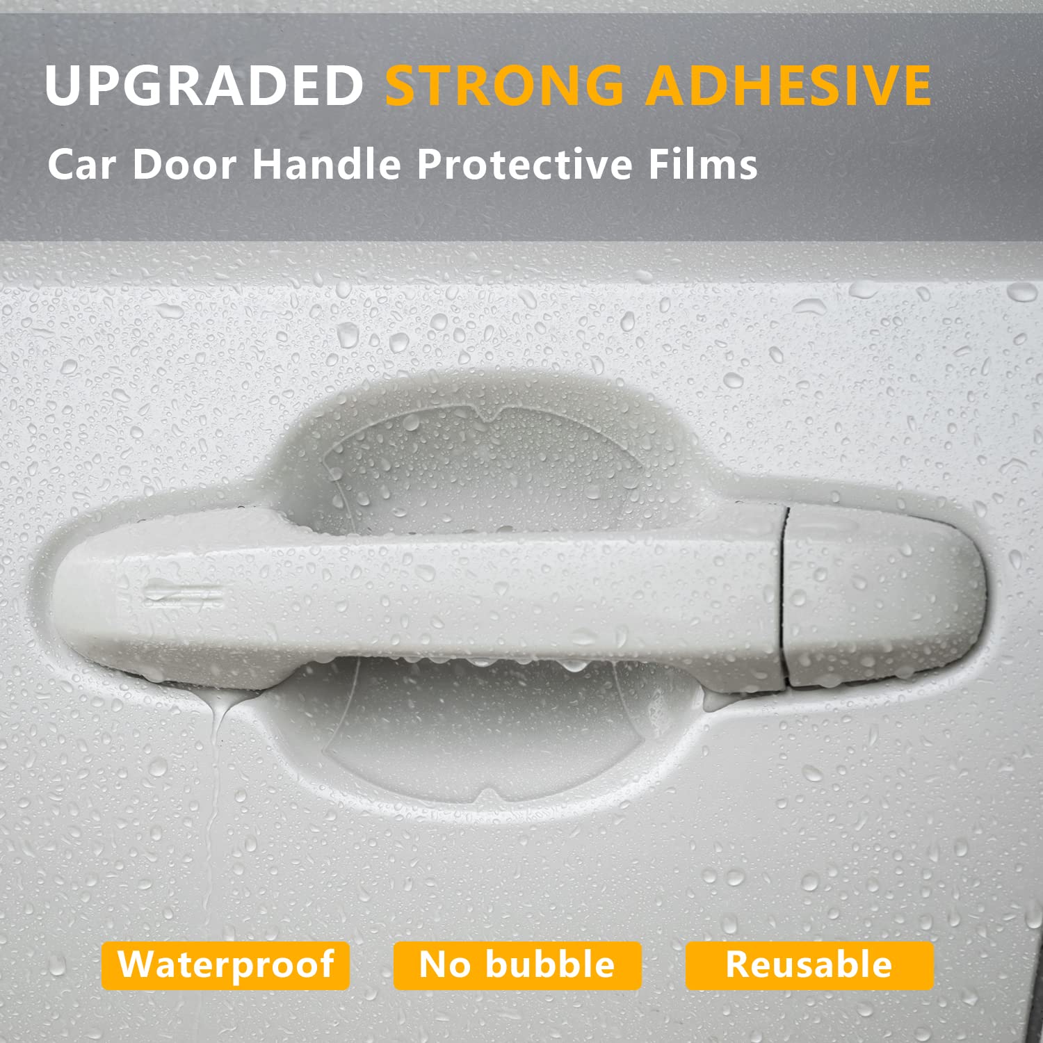 Ouzorp Car Door Handle Cup Scratches Protector Door Handle Side Sticker Scratches Scratch Protector Transparent Door Handle Paint Scratch Protection Protective Film (4)