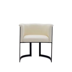 manhattan comfort corso idustrial modern leatherette dining chair with metal frame in cream