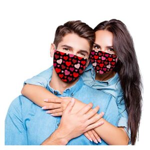 50 Pcs Valentine's Day Disposable Face_Mask for Adult, 3-Ply Breathable Love Hearts Printed Designs with Nose Wire (MultiColor_2)