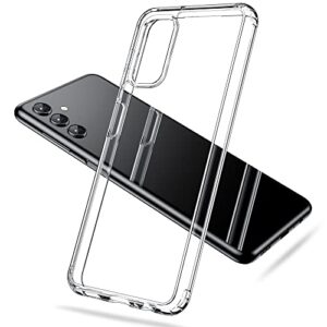 uslai case for samsung galaxy a13 5g, non-yellowing shockproof phone bumper cover, anti-scratch back - clear