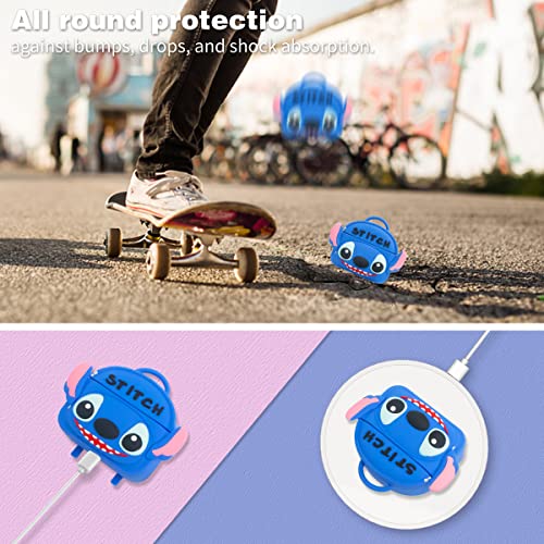 Cute Case for Airpods Pro, 6 in 1 Silicone Backpack Airpods Pro Charging case Accessories Cover,3D Fashion Funny Cartoon Shoulder Bag Protective Design Skin for Girls Women Teens with Keychain