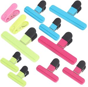 11 pack chip bag clips, food bag clips plastic sealing clips with good grips, assorted sizes heavy duty bag clips for food kitchen bags