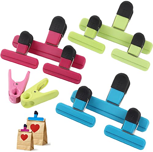 11 Pack Chip Bag Clips, Food Bag Clips Plastic Sealing Clips with Good Grips, Assorted Sizes Heavy Duty Bag Clips for Food Kitchen Bags