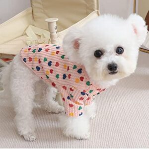 T'CHAQUE Pet Clothes Dog Hoodies with Heart Print, Basic Causal Puppy T-Shirts Cat Outfits Pullover for Daily and Party Wear, Cute Pet Apparel Clothing for Small and Medium Dogs, Pink M