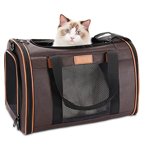 PETNANNY Pet Carrier - Cat Carrier for Large Cats 20 lbs, Soft Dog Carriers for Small Dogs Puppy with Side Pocket, Top Load Cat Carrier Bag for 2 Small/Medium Cats