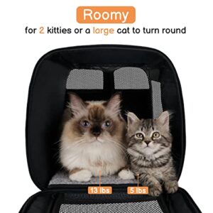 PETNANNY Pet Carrier - Cat Carrier for Large Cats 20 lbs, Soft Dog Carriers for Small Dogs Puppy with Side Pocket, Top Load Cat Carrier Bag for 2 Small/Medium Cats
