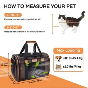 PETNANNY Pet Carrier - Cat Carrier for Large Cats 20 lbs, Soft Dog Carriers for Small Dogs Puppy with Side Pocket, Top Load Cat Carrier Bag for 2 Small/Medium Cats