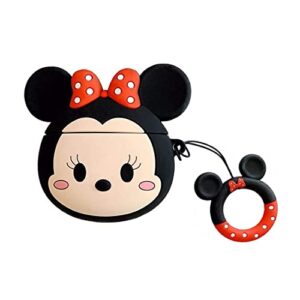 akxomy compatible with airpods 3 case cover, cute cartoon minnie mouse airpods 3 case, charging drop-proof soft silicone protective cover case for girls women kids airpods 3 2021 (q-minnie)