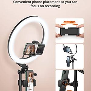 12" Ring Light, Selfie Ring Light with 3 Color Modes, Adjustable Brightness, Extendable Tripod Stand, 2 Phone Holders, Bluetooth Remote Shutter for Photography/Makeup/Vlogs/Live Stream/YouTube…