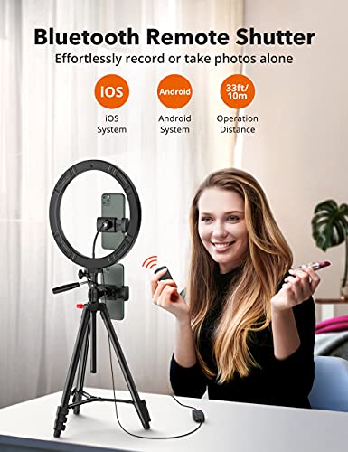 12" Ring Light, Selfie Ring Light with 3 Color Modes, Adjustable Brightness, Extendable Tripod Stand, 2 Phone Holders, Bluetooth Remote Shutter for Photography/Makeup/Vlogs/Live Stream/YouTube…