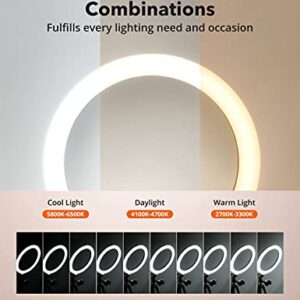 12" Ring Light, Selfie Ring Light with 3 Color Modes, Adjustable Brightness, Extendable Tripod Stand, 2 Phone Holders, Bluetooth Remote Shutter for Photography/Makeup/Vlogs/Live Stream/YouTube…