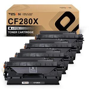 tesen 80x cf280x compatible toner cartridge replacement for hp 80x cf280x toner black for use with hp pro 400 m401n m401dn m401dne m401dw mfp m425 m425dn m425dw p2055dn p2055x printer 4pk