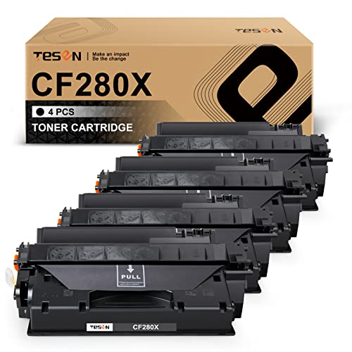 TESEN 80X CF280X Compatible Toner Cartridge Replacement for HP 80X CF280X Toner Black for use with HP Pro 400 M401N M401DN M401DNE M401DW MFP M425 M425DN M425DW P2055dn P2055x Printer 4PK