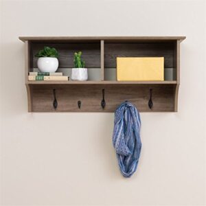 Pemberly Row Traditional 36" Wide Hanging Entryway Shelf in Drifted Gray
