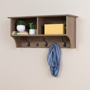 Pemberly Row Traditional 36" Wide Hanging Entryway Shelf in Drifted Gray