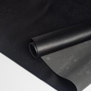 pu fabric leather, 1.6mm thick, faux synthetic leather material sheets for upholstery craft, diy sewing, sofa, chair, handbag, wallet, hair bow, repairing (1 yards（54" x 36" ）, black lychee pattern
