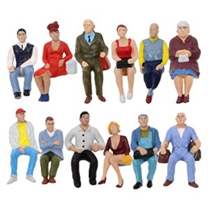 fsglove miniature model building kit model railway park scenery 12pcs g- scale 1:25 painted seated figures sitting people 12pcs different poses