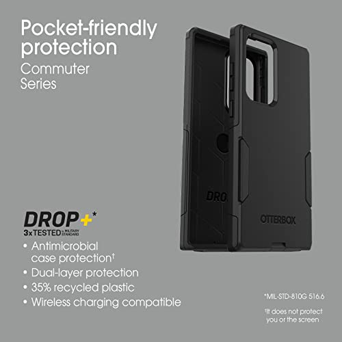 OtterBox Galaxy S22 Ultra Commuter Series Case - BLACK, Slim & Tough, Pocket-Friendly, with Port Protection