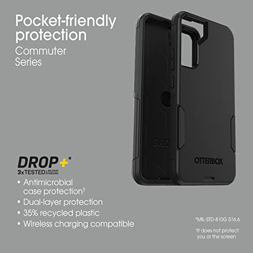 OtterBox Galaxy S22+ Commuter Series Case - BLACK, slim & tough, pocket-friendly, with port protection