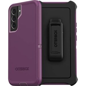 otterbox galaxy s22+ defender series case - happy purple, rugged & durable, with port protection, includes holster clip kickstand