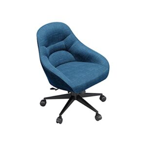 vari upholstered desk chair (varidesk) - comfortable computer chair with memory foam cushion - home office chair with wheels - adjustable height swivel chair (azure blue)