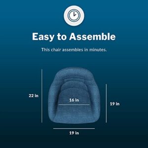 Vari Upholstered Desk Chair (VariDesk) - Comfortable Computer Chair with Memory Foam Cushion - Home Office Chair with Wheels - Adjustable Height Swivel Chair (Azure Blue)