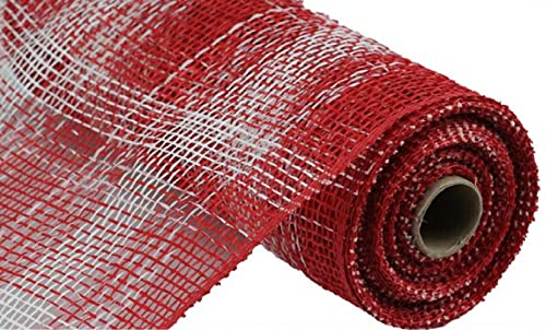 Poly Burlap Check Mesh, 10" x 10 Yards (Red, White)