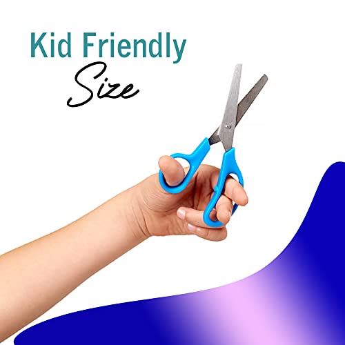 Kids Scissors 5-inch Blunt Scissors Safety Scissors 4 Pack Kid Scissors Right and Left Handed Scissors Assorted Colors Scissors For School Kids Blunt Tip Scissors