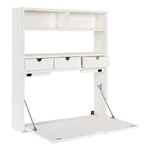 kate and laurel georgie wall hanging desk, 26x6x30, white
