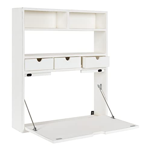 Kate and Laurel Georgie Wall Hanging Desk, 26x6x30, White