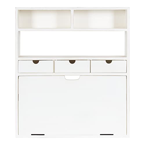 Kate and Laurel Georgie Wall Hanging Desk, 26x6x30, White