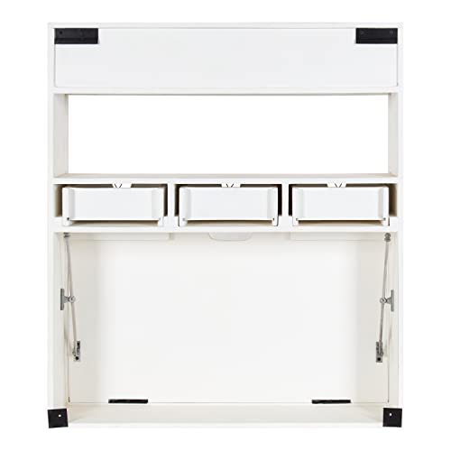 Kate and Laurel Georgie Wall Hanging Desk, 26x6x30, White