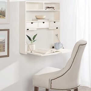 Kate and Laurel Georgie Wall Hanging Desk, 26x6x30, White