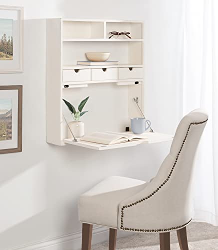 Kate and Laurel Georgie Wall Hanging Desk, 26x6x30, White