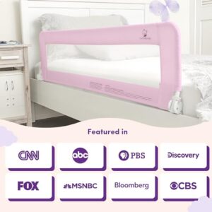 ComfyBumpy 59 inch Extra Long Bed Rail for Toddlers - Baby Bed Rail Guard for Kids, Twin, Full, King and Queen Beds - Adjustable Toddler Bed Rails - Baby Bed Side Bedrails - Pink, XL (59" x 19.5")