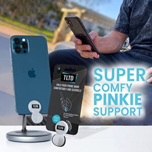 TLTD Premium Phone Grip Holder with 360°Rotation Pop Out Silicone Cushion Finger Grip for iPhone Samsung Smartphones with Secure Stick to phone & case Comfortable than Ring & Collapsible Strap (Black)