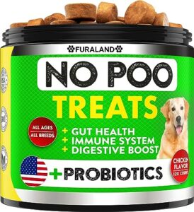 no poo chews - coprophagia stool eating deterrent for dogs - made in usa - stop eating poop for dogs - prevent dog from eating poop - probiotics & enzymes - forbid for dogs chew