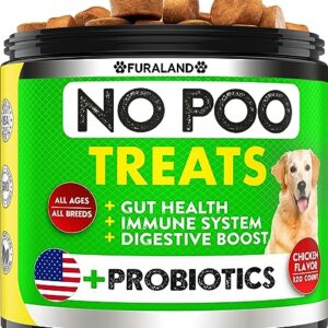 No Poo Chews - Coprophagia Stool Eating Deterrent for Dogs - Made in USA - Stop Eating Poop for Dogs - Prevent Dog from Eating Poop - Probiotics & Enzymes - Forbid for Dogs Chew