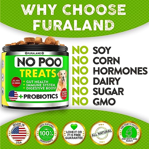 No Poo Chews - Coprophagia Stool Eating Deterrent for Dogs - Made in USA - Stop Eating Poop for Dogs - Prevent Dog from Eating Poop - Probiotics & Enzymes - Forbid for Dogs Chew