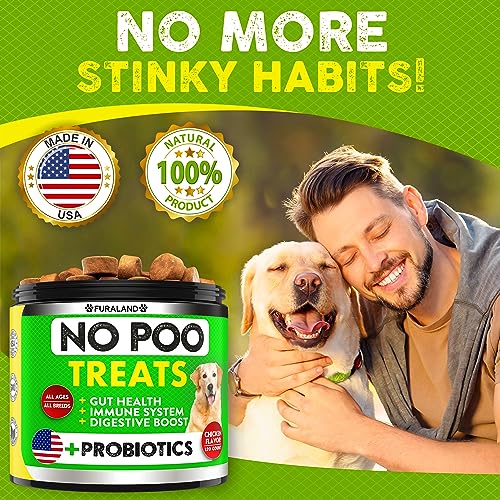 No Poo Chews - Coprophagia Stool Eating Deterrent for Dogs - Made in USA - Stop Eating Poop for Dogs - Prevent Dog from Eating Poop - Probiotics & Enzymes - Forbid for Dogs Chew