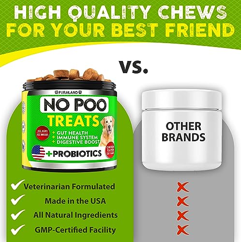 No Poo Chews - Coprophagia Stool Eating Deterrent for Dogs - Made in USA - Stop Eating Poop for Dogs - Prevent Dog from Eating Poop - Probiotics & Enzymes - Forbid for Dogs Chew