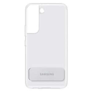 Samsung Electronics Galaxy S22 Clear Standing Cover, Protective Phone Case, Corner TPU Bumpers, PC Back Protection, Adjustable Viewing Angle, US Version, Transparent, (EF-JS901CTEGUS)