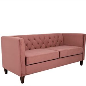 US Pride Furniture Modern Style High Density Foam Rose Velvet Button-Tufted 2 PC Living Room Set with Removable Cushion & Solid Wood Legs (S5708-5714) Sofas