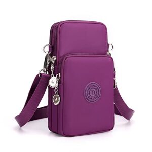 cell phone crossbody zipper purse armband wallet pouch for samsung galaxy s23 ultra s23+ s22 ultra s20 fe s10+ a54 a12 a33 a03 a12 a04s note20 ultra moto g power 2021 oneplus 11 (purple)