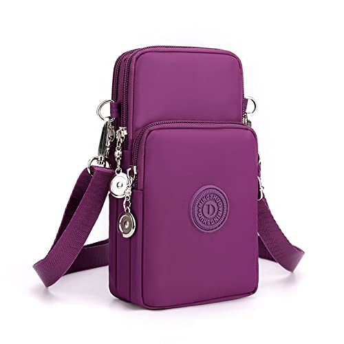 Cell Phone Crossbody Zipper Purse Armband Wallet Pouch for Samsung Galaxy S23 Ultra S23+ S22 Ultra S20 FE S10+ A54 A12 A33 A03 A12 A04S Note20 Ultra Moto G Power 2021 OnePlus 11 (Purple)